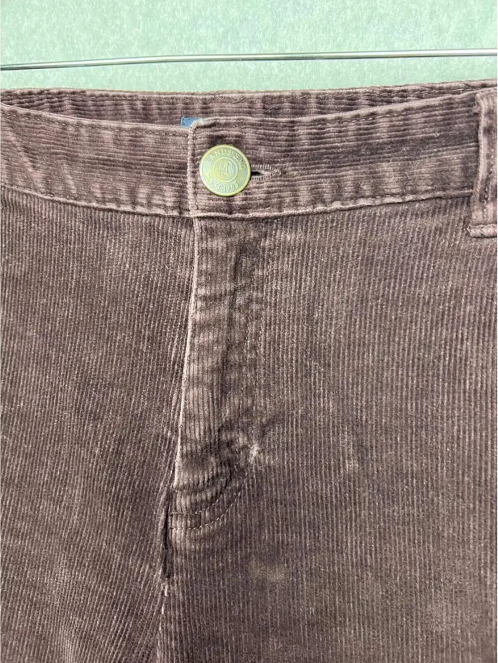 Lands' End Modern Fit Womens 10 Corduroy Pants Straight Leg Burgundy Casual
